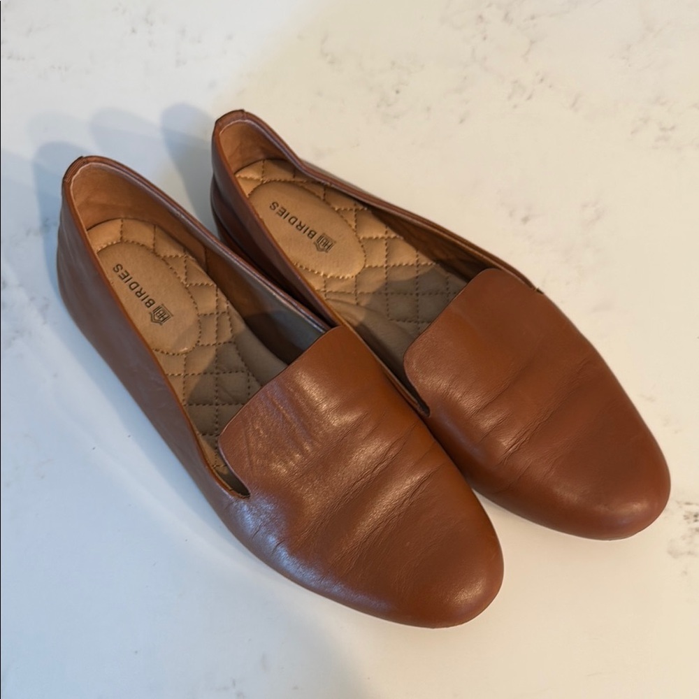 Birdies Tan Leather Loafers